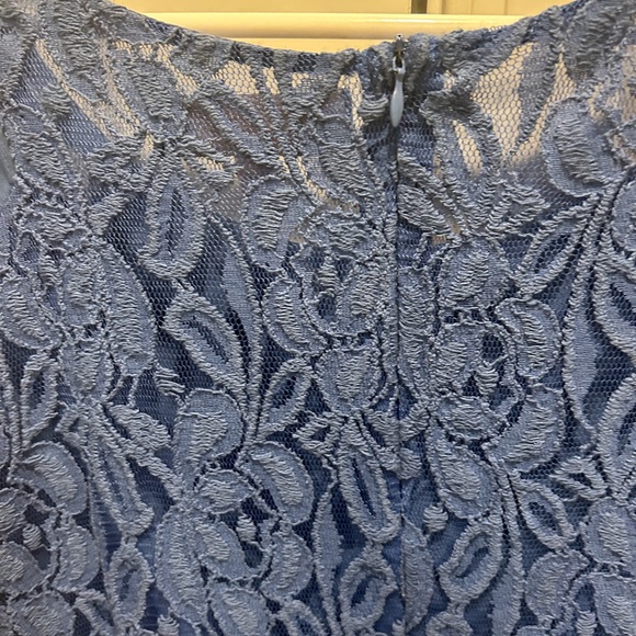 Monteau blue lace dress elastic waist large - Picture 7 of 12